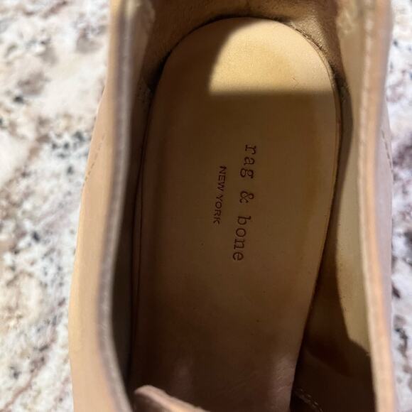 Y2K Rag & Bone Tan Leather Sahara Oxford Wedge Open Toe Booties 10 - Picture 5 of 7